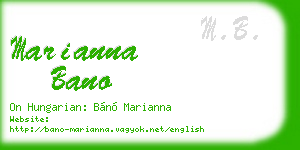 marianna bano business card