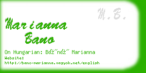 marianna bano business card